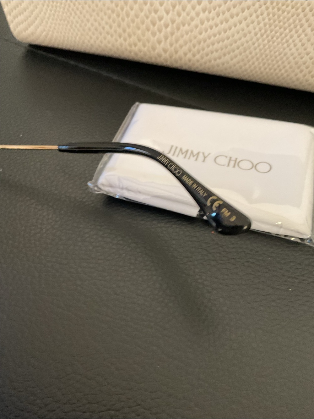 Jimmy Choo Gold Frame Black Lens Women's Sunglasses - Picture 6 of 8